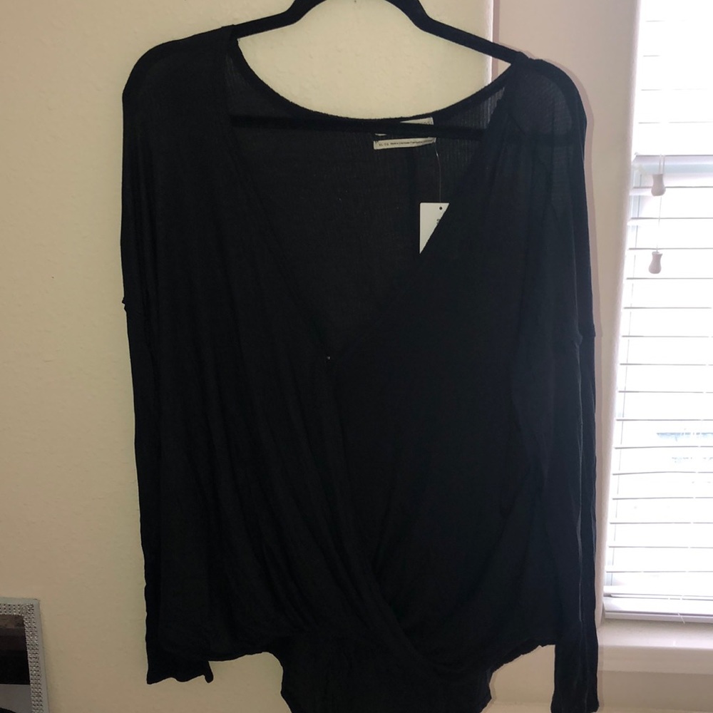 Urban Outfitters Black Surplice Top